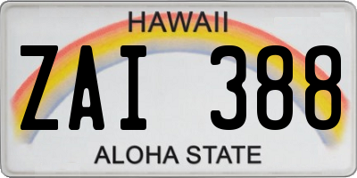 HI license plate ZAI388