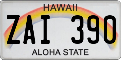 HI license plate ZAI390