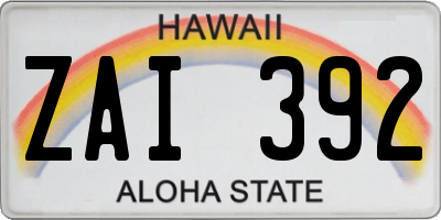 HI license plate ZAI392