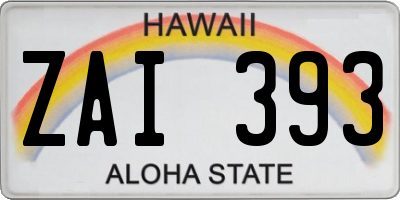 HI license plate ZAI393
