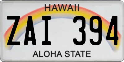 HI license plate ZAI394
