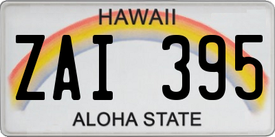 HI license plate ZAI395