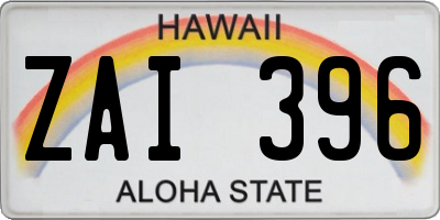 HI license plate ZAI396