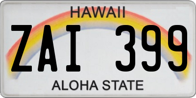 HI license plate ZAI399