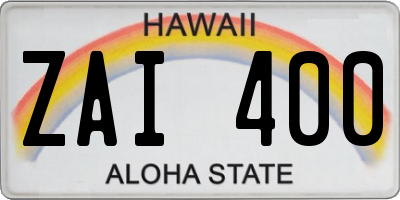 HI license plate ZAI400