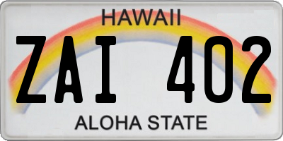 HI license plate ZAI402