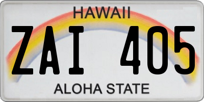 HI license plate ZAI405