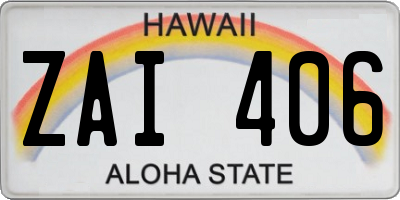 HI license plate ZAI406