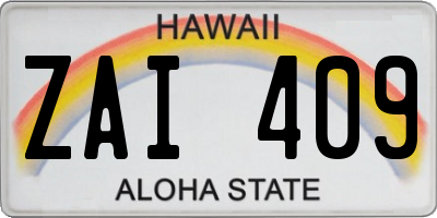 HI license plate ZAI409