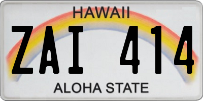 HI license plate ZAI414