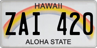 HI license plate ZAI420