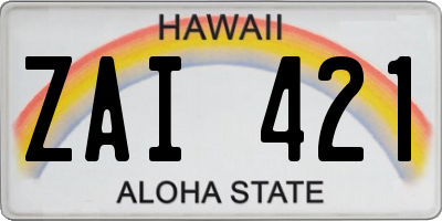 HI license plate ZAI421