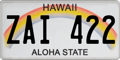HI license plate ZAI422