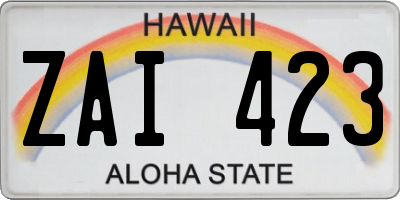 HI license plate ZAI423