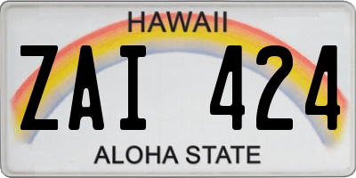 HI license plate ZAI424