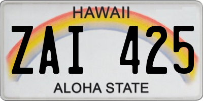 HI license plate ZAI425