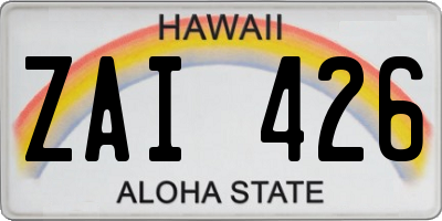 HI license plate ZAI426