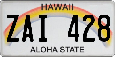 HI license plate ZAI428