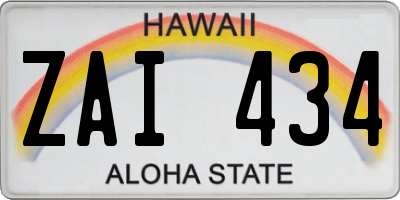 HI license plate ZAI434