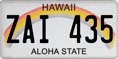 HI license plate ZAI435