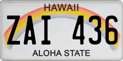 HI license plate ZAI436