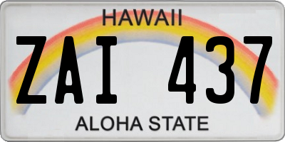 HI license plate ZAI437