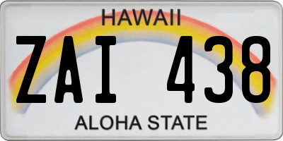 HI license plate ZAI438