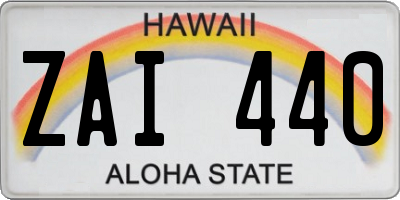 HI license plate ZAI440