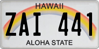 HI license plate ZAI441
