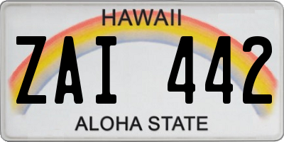 HI license plate ZAI442