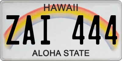 HI license plate ZAI444