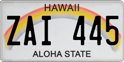 HI license plate ZAI445