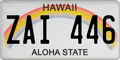 HI license plate ZAI446