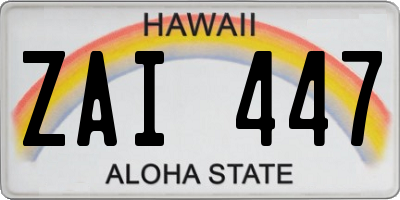 HI license plate ZAI447