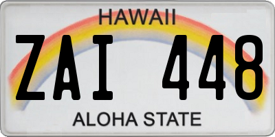 HI license plate ZAI448