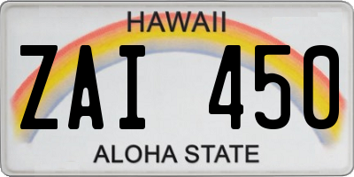 HI license plate ZAI450