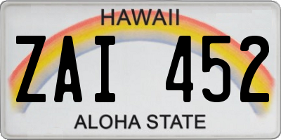 HI license plate ZAI452
