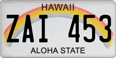 HI license plate ZAI453