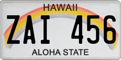 HI license plate ZAI456