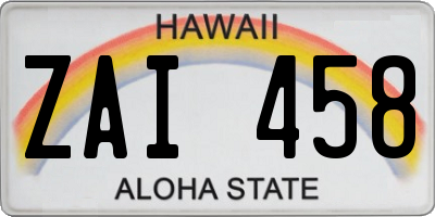 HI license plate ZAI458