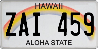 HI license plate ZAI459