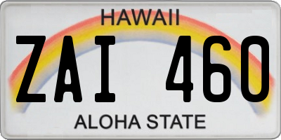 HI license plate ZAI460