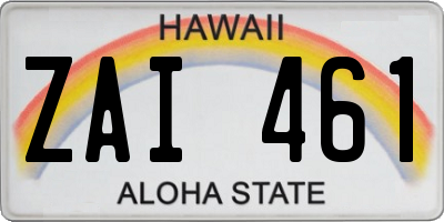 HI license plate ZAI461