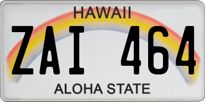 HI license plate ZAI464