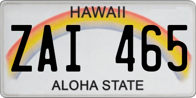 HI license plate ZAI465
