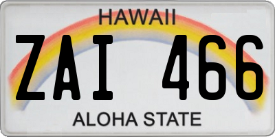 HI license plate ZAI466