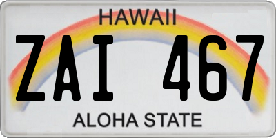 HI license plate ZAI467