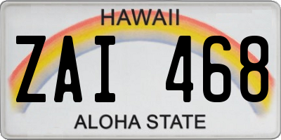 HI license plate ZAI468
