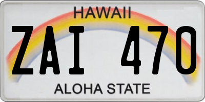 HI license plate ZAI470