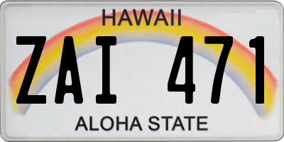 HI license plate ZAI471
